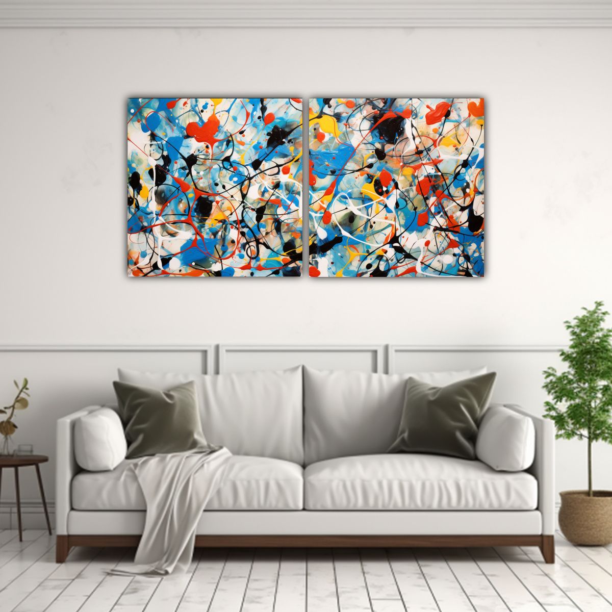 GENERICO - Pintura Decorativa Estilo Jackson Pollock Con 80x40 Cm