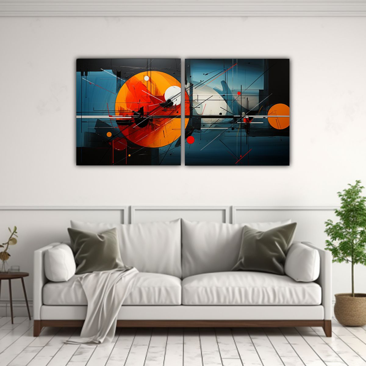 GENERICO - Pinturas Geométricas Intensas Con Diseños 80x40 Cm