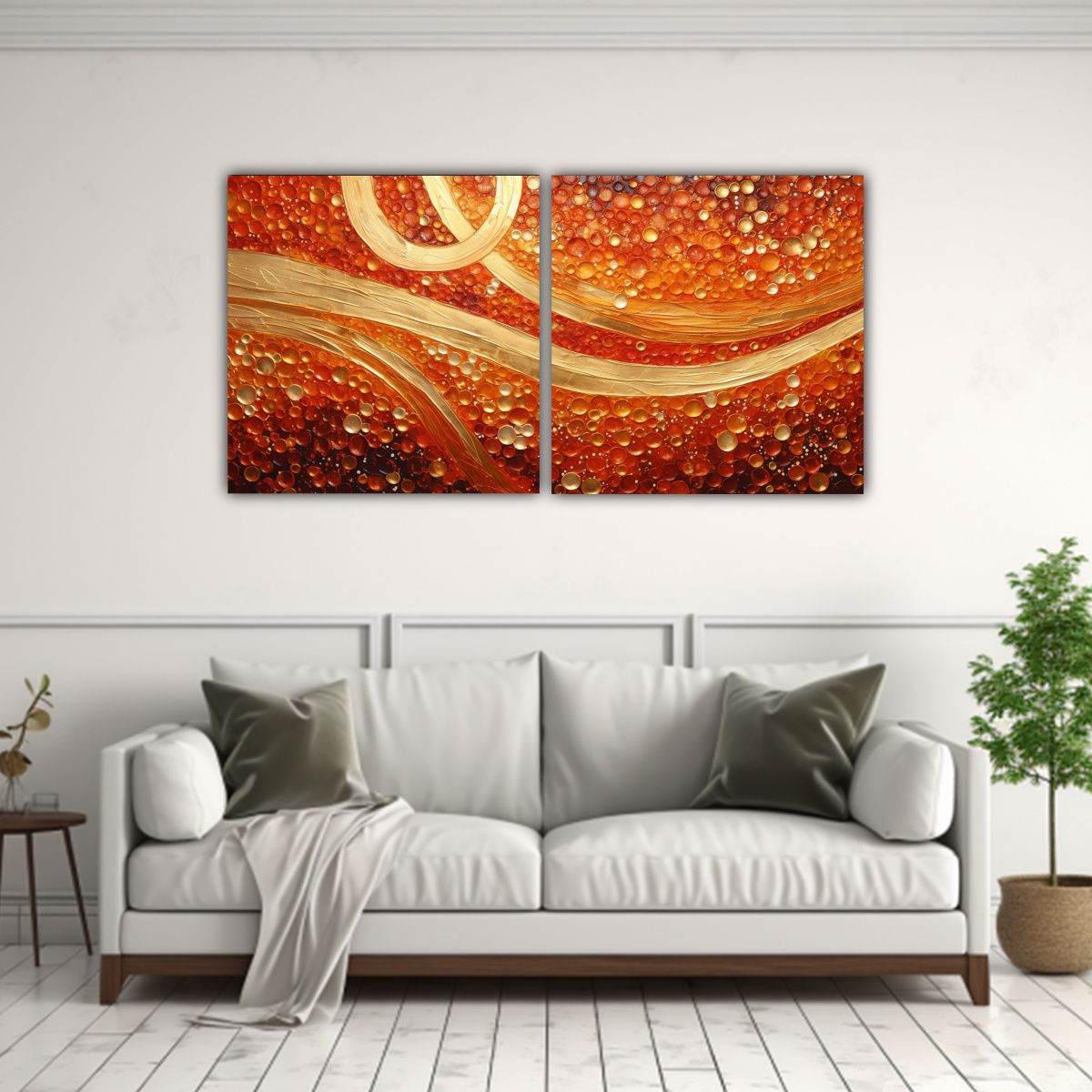 GENERICO - Set De 2 Lienzos Decorativos En Estilo 100x50 Cm