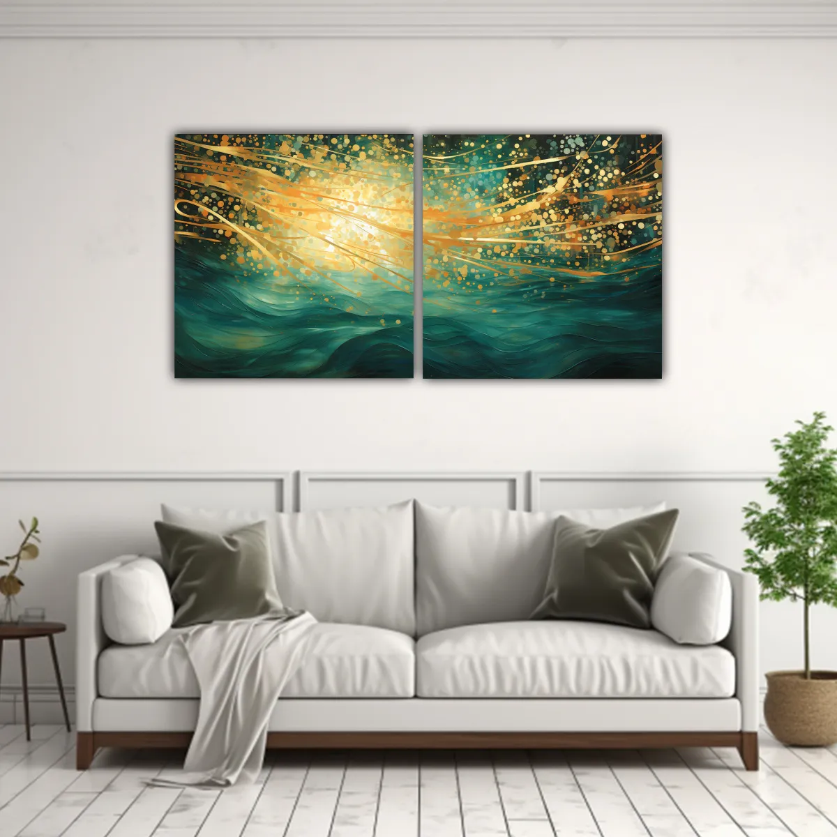 GENERICO - Cuadros Luminosos De Puntillismo Liquido Set De 100x50 Cm