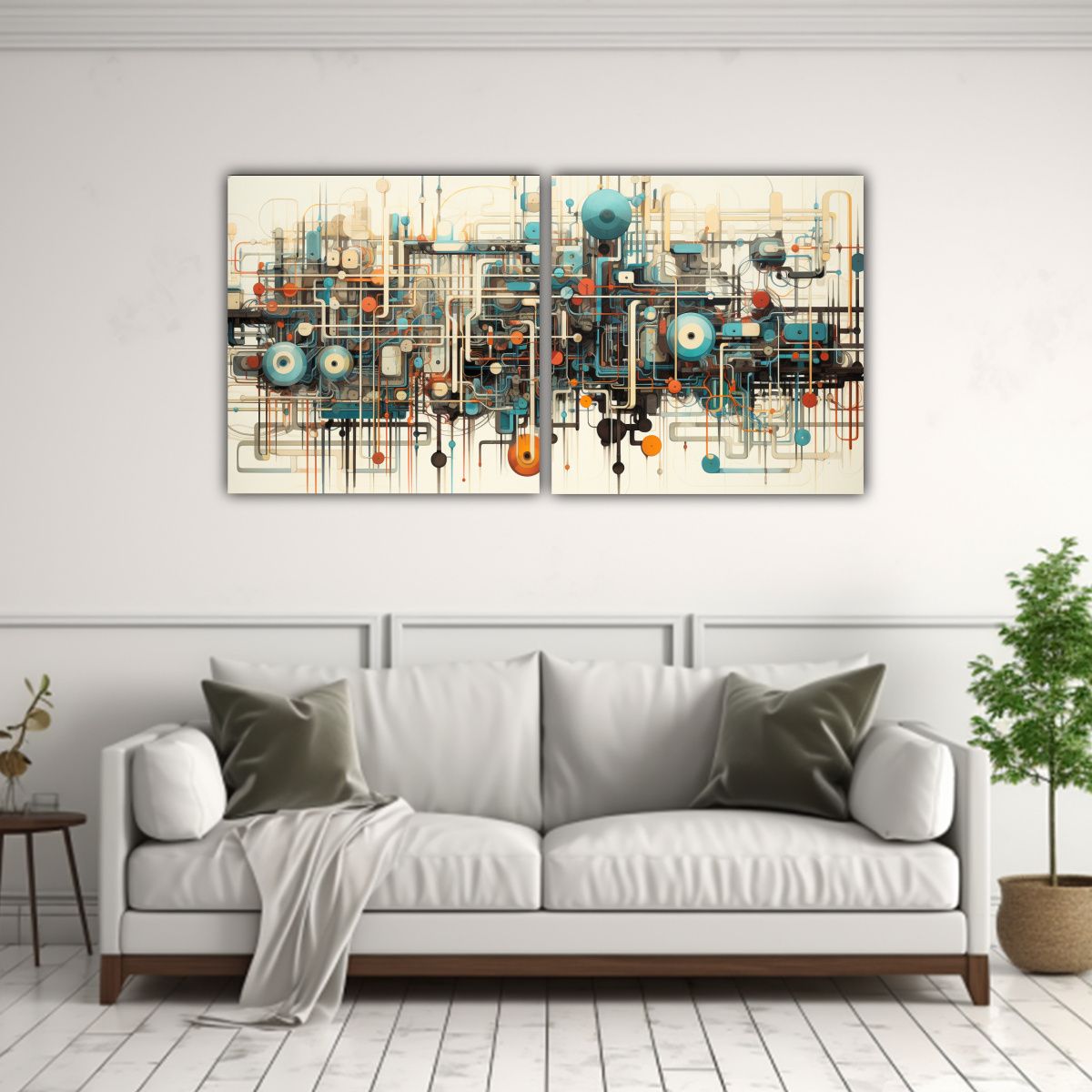 GENERICO - Pinturas Abstractas Y Tecnológicas Para Decorar 100x50 Cm