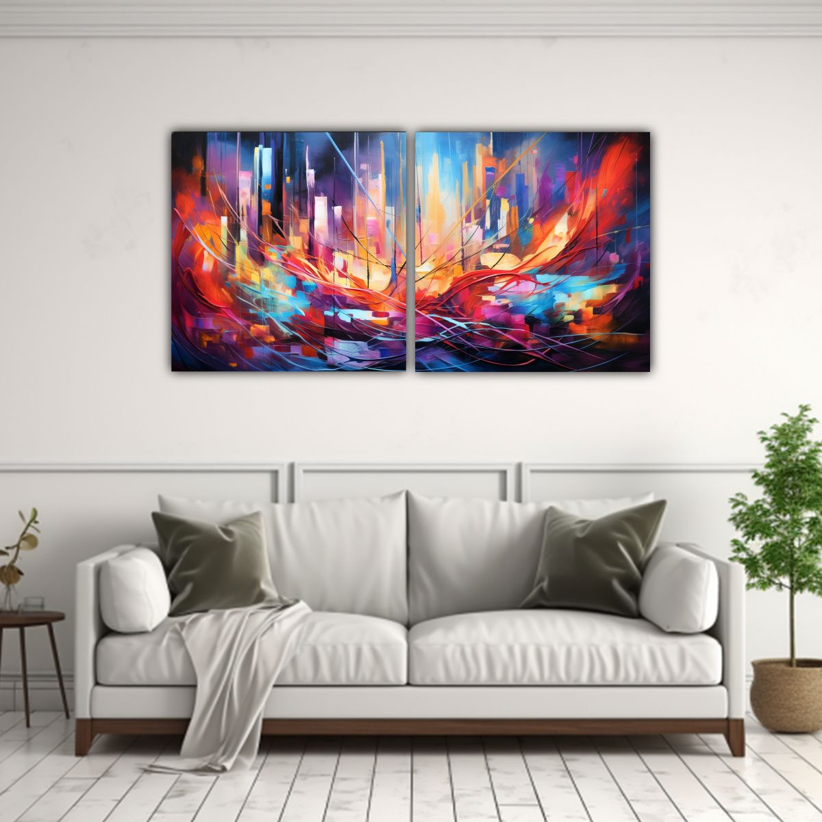 GENERICO - Pinturas Decorativas Dos Lienzos Cuadro Adorno 100x50 Cm