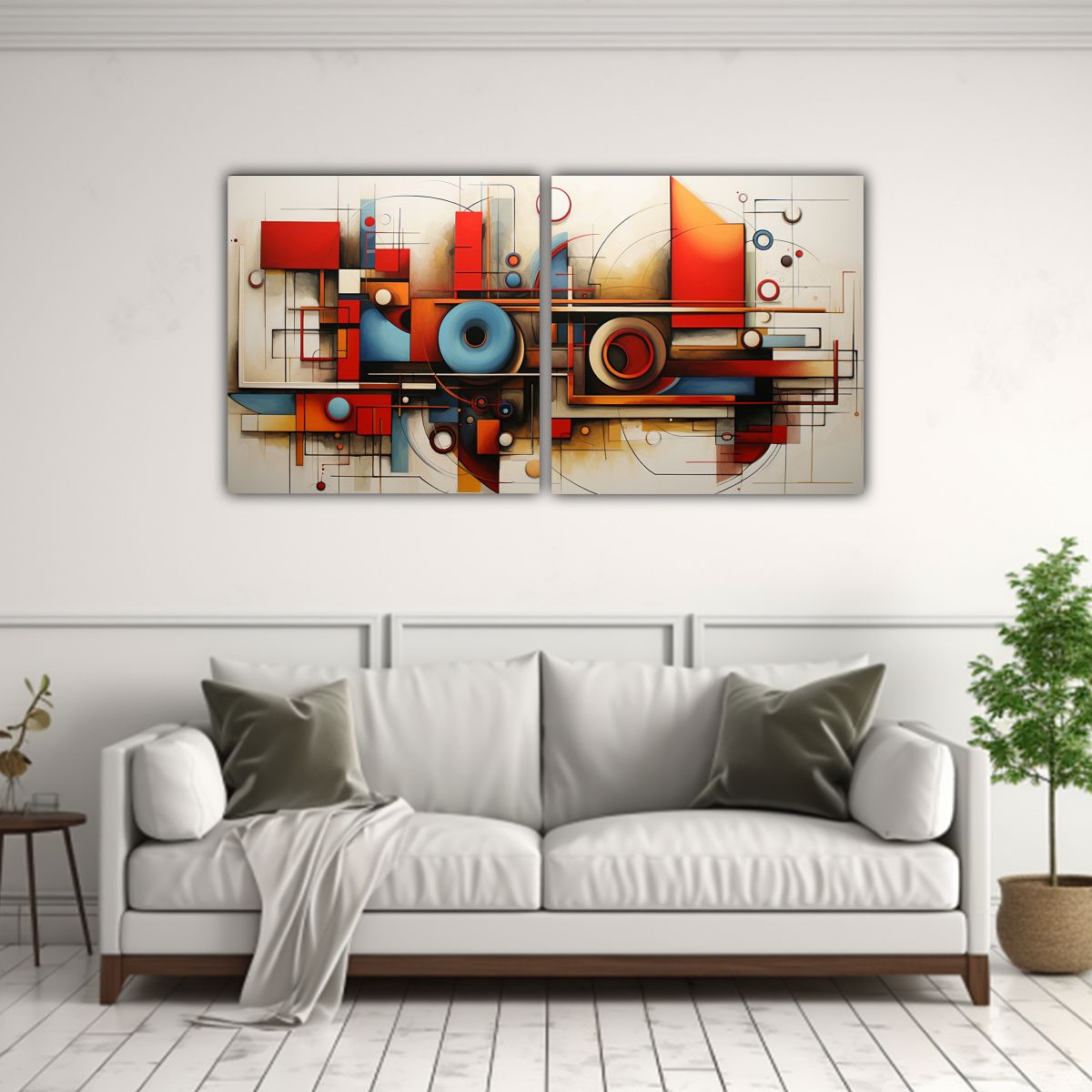 GENERICO - Pinturas Abstractas En Bastidor Con Patrón 60x30 Cm