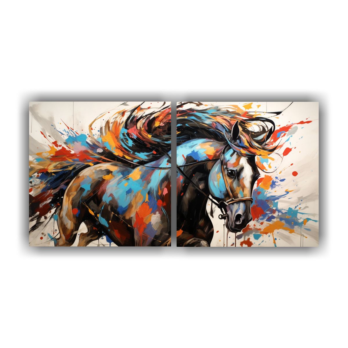 GENERICO - Pintura Abstracta De Caballo Para Decoración De 80x40 Cm