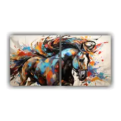 GENERICO - Pintura Abstracta De Caballo Para Decoración De 60x30 Cm