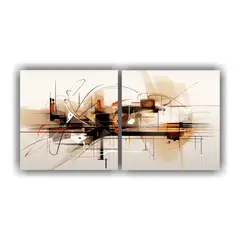 GENERICO - Cuadros Acuarela Relieve Estilo Berlin By 80x40 Cm