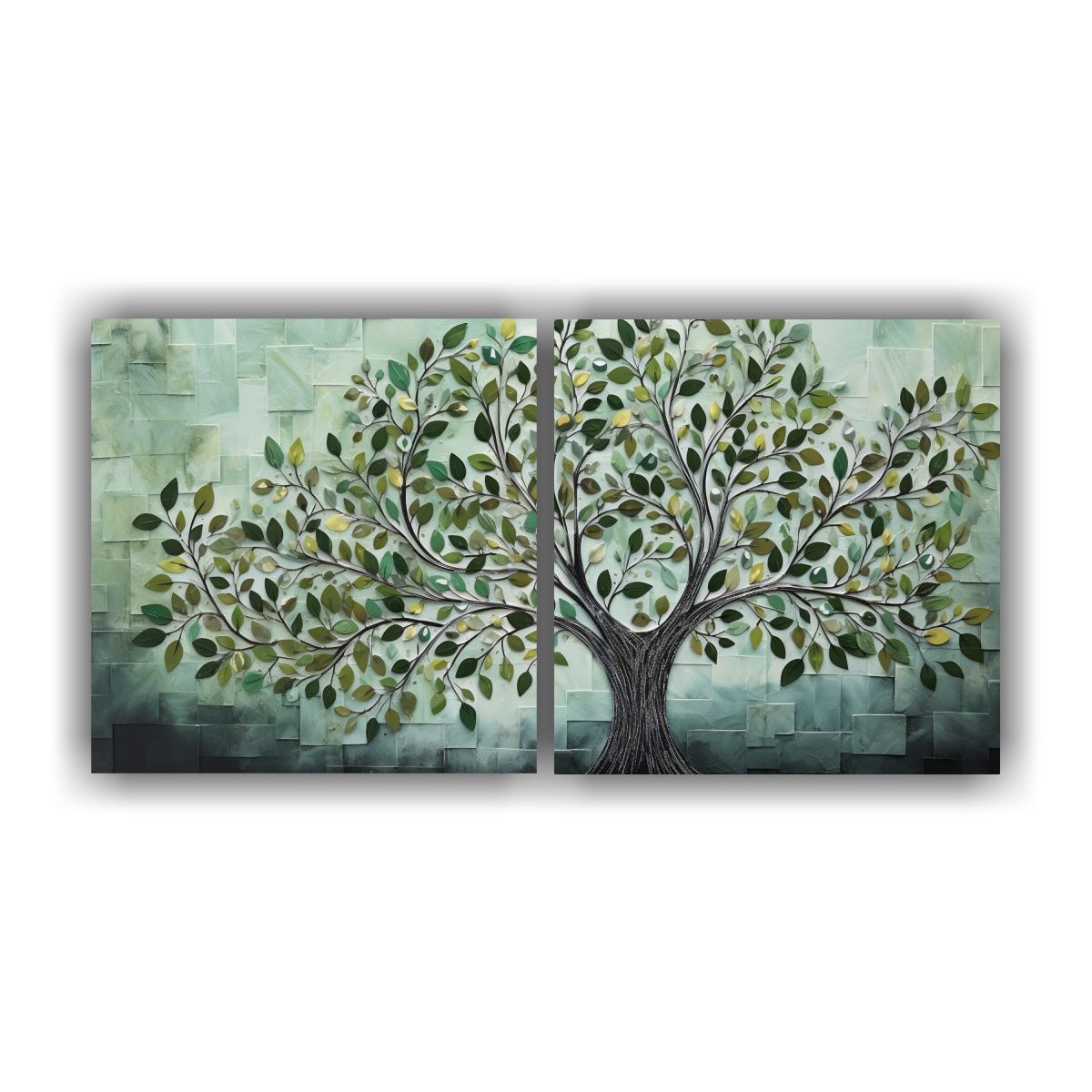 GENERICO - Pintura Juvenil Expresión árbol Verde Y 60x30 Cm