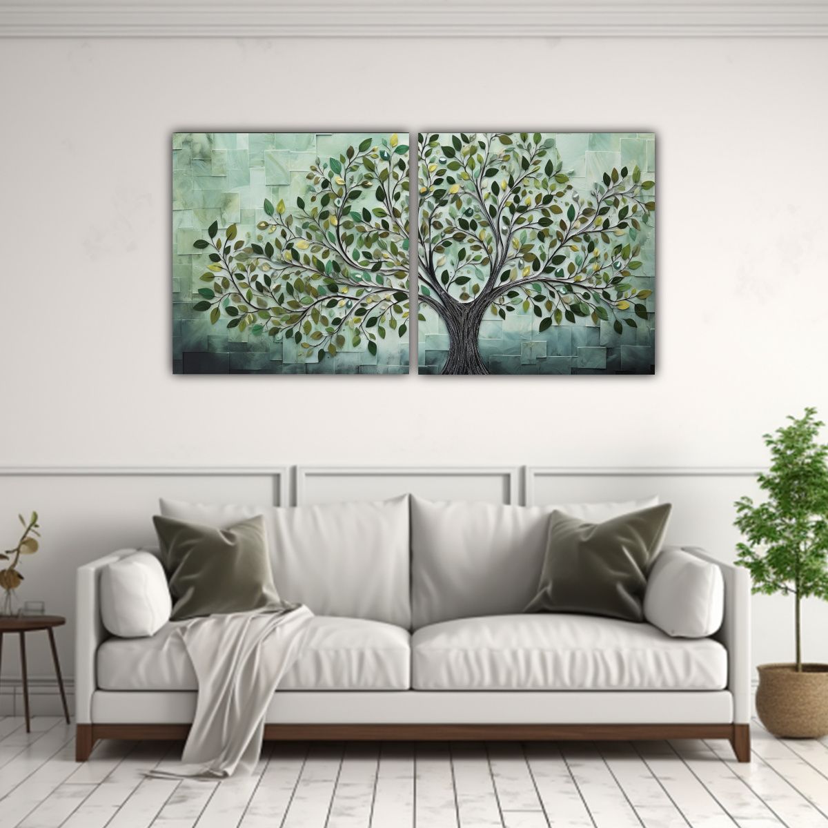 GENERICO - Pintura Juvenil Expresión árbol Verde Y 60x30 Cm