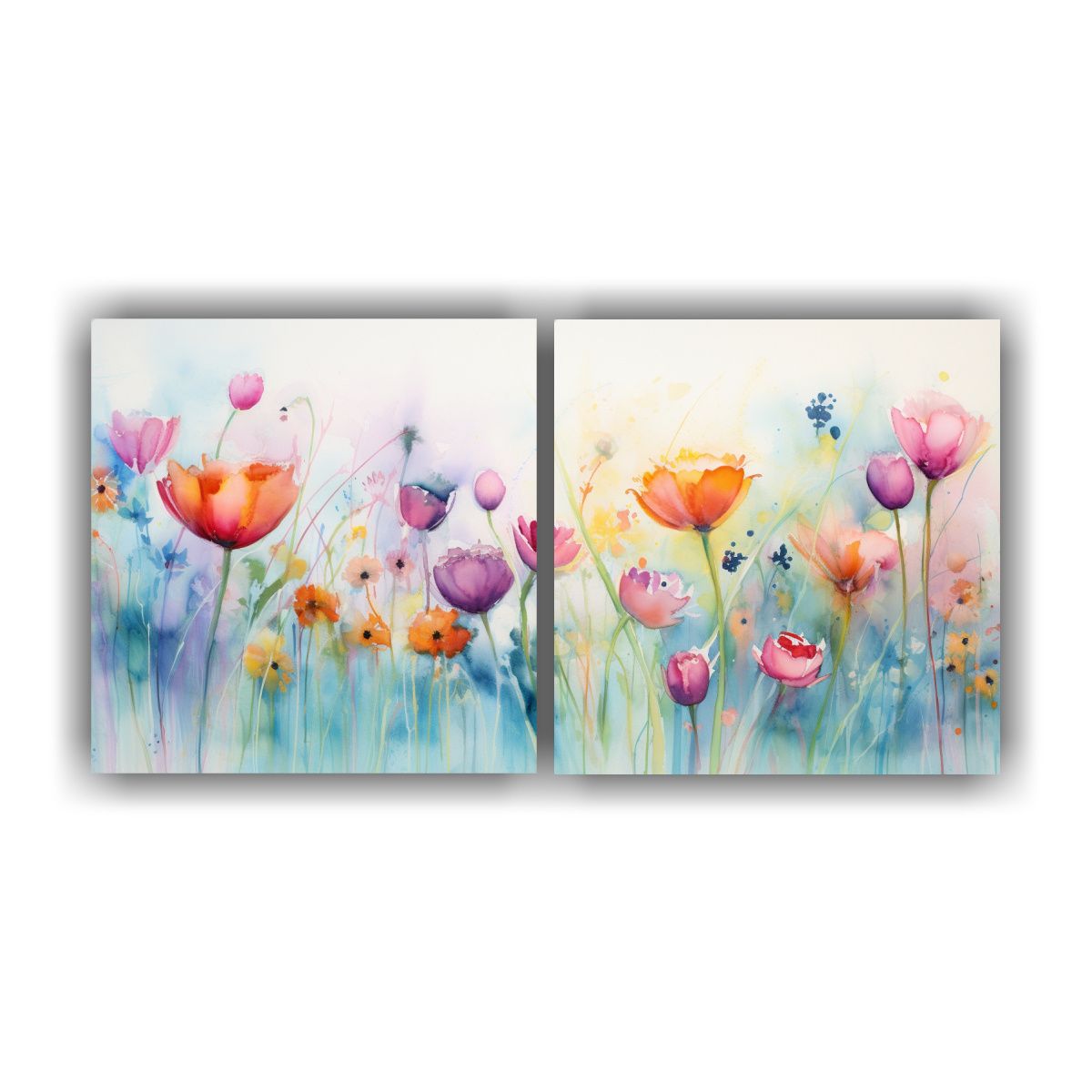 GENERICO - Pinturas De Decoración Con Flores Abstractas 60x30 Cm