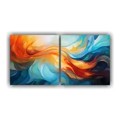 GENERICO - Pinturas Decorativas Set 2 Artes Moderno Diseño 100x50 Cm
