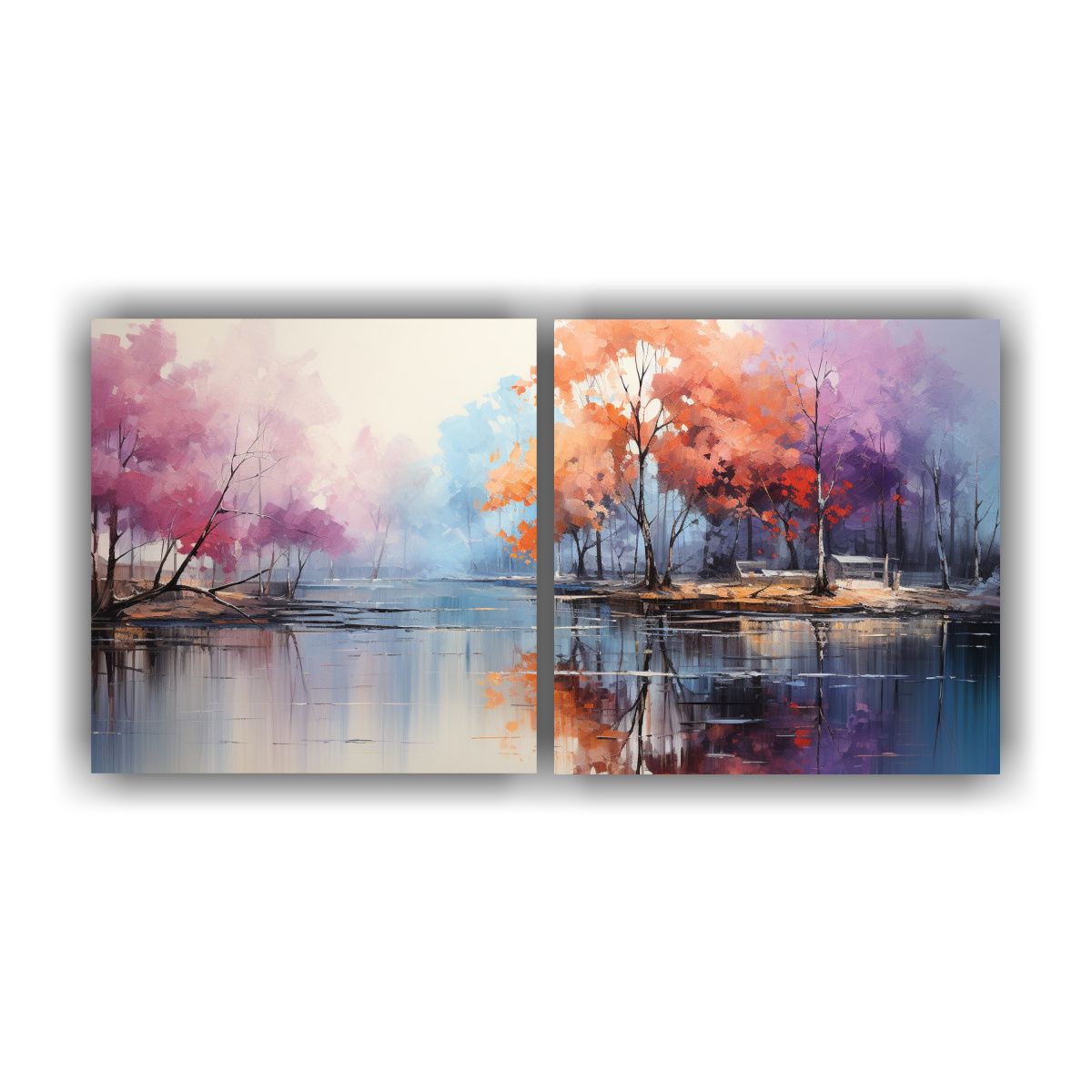 GENERICO - Cuadro Horizontal Unica De árboles Plateados En 80x40 Cm