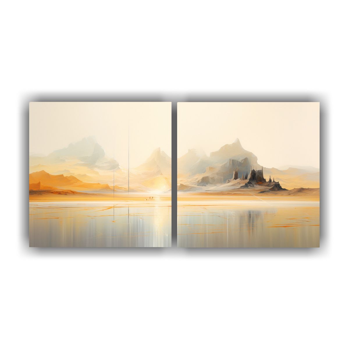 GENERICO - Pintura Abstracta De Paisaje Desértico 80x40 Cm