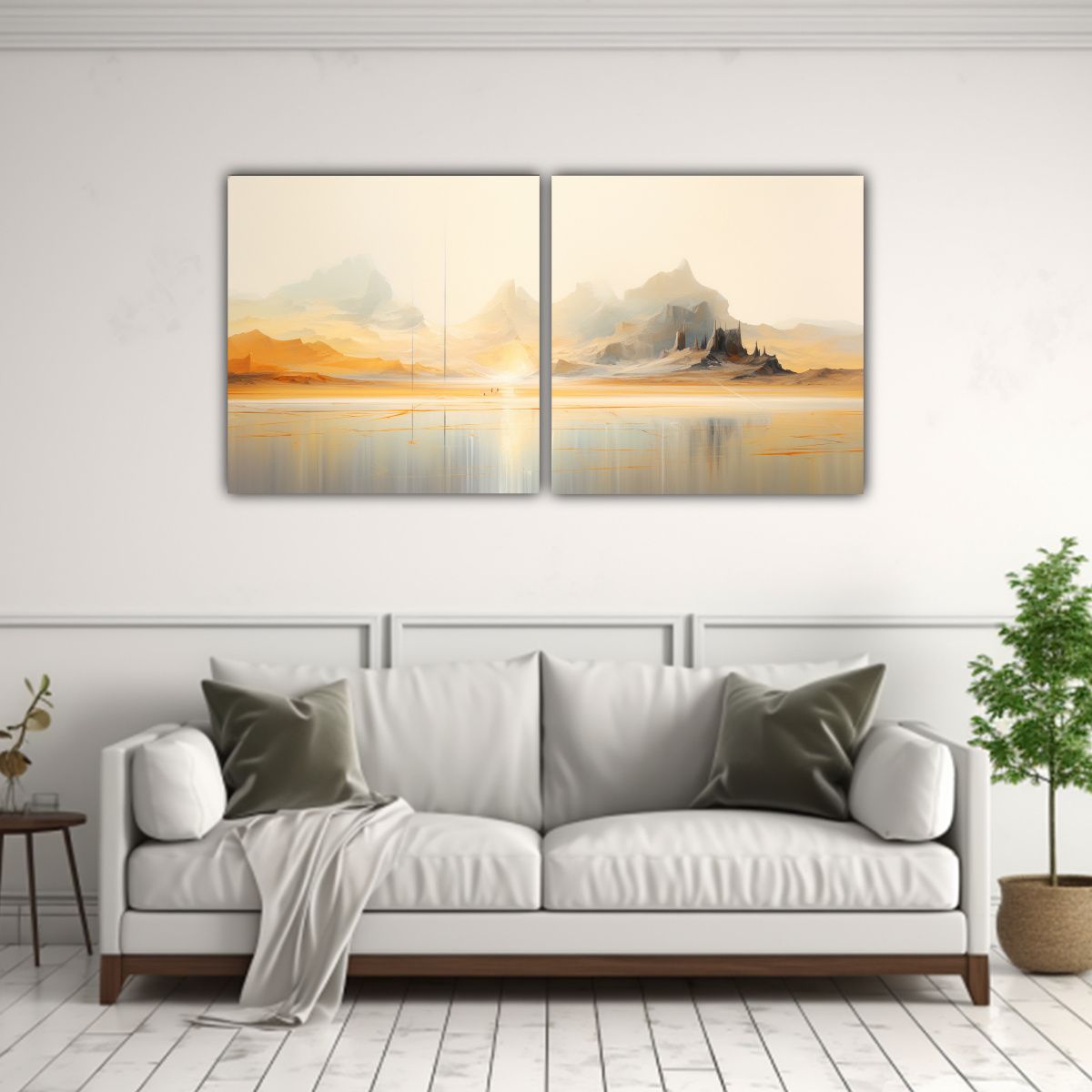 GENERICO - Pintura Abstracta De Paisaje Desértico 80x40 Cm