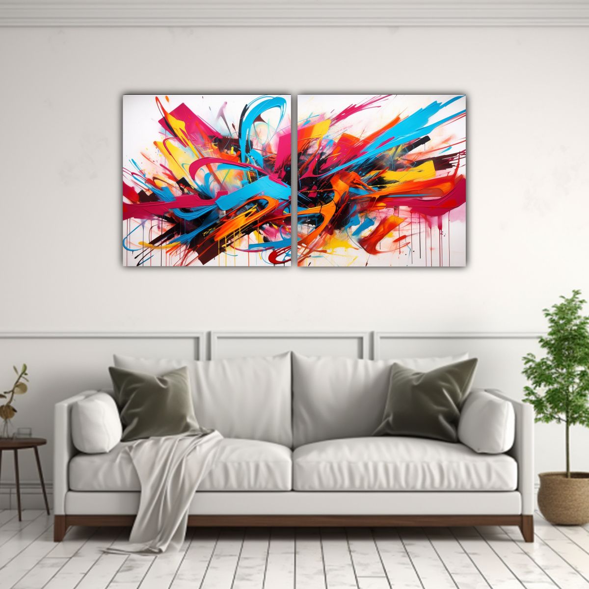 GENERICO - Pinturas Decorativas De Concepto De Simetría 80x40 Cm