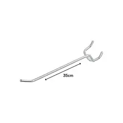 GENERICO - Set 20 Ganchos de Metal para Panel Perfomado 35cm Gms