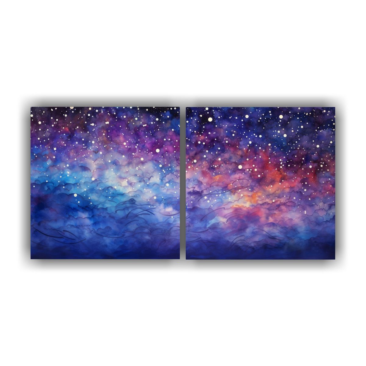 GENERICO - Cuadros Abstracción Full Color Noche Estrellada 60x30 Cm