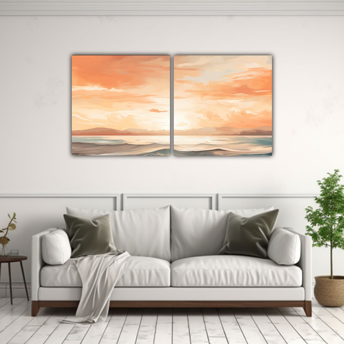 GENERICO - Paisaje Marino Cálido Al Atardecer Decoración 60x30 Cm