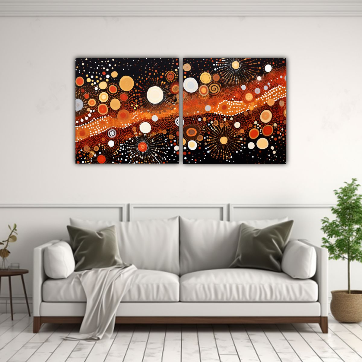 GENERICO - Conjunto De 2 Lienzos Modernos Culturar 60x30 Cm