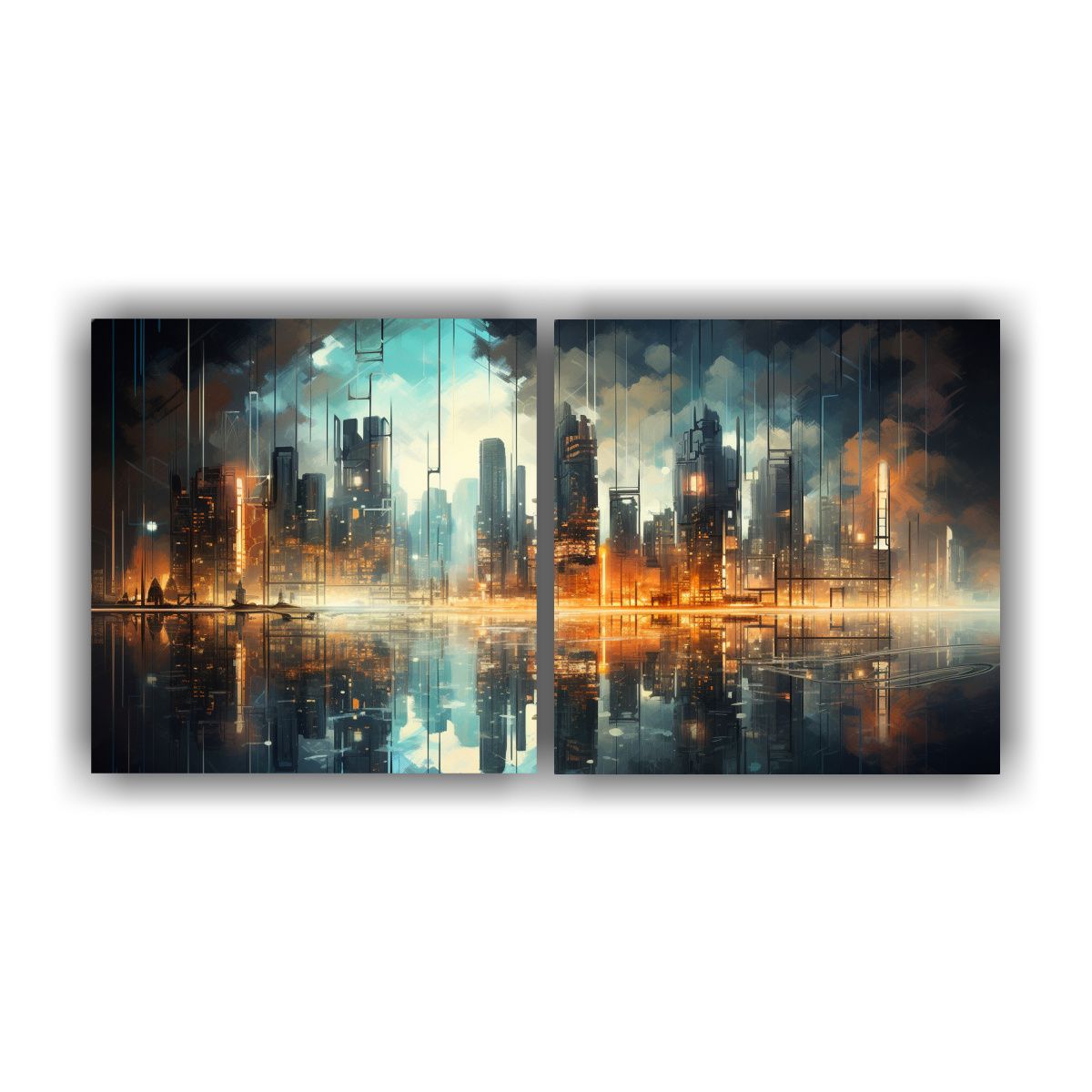 GENERICO - Cuadros Tela Sublimada Simetría Abstracta Con 80x40 Cm