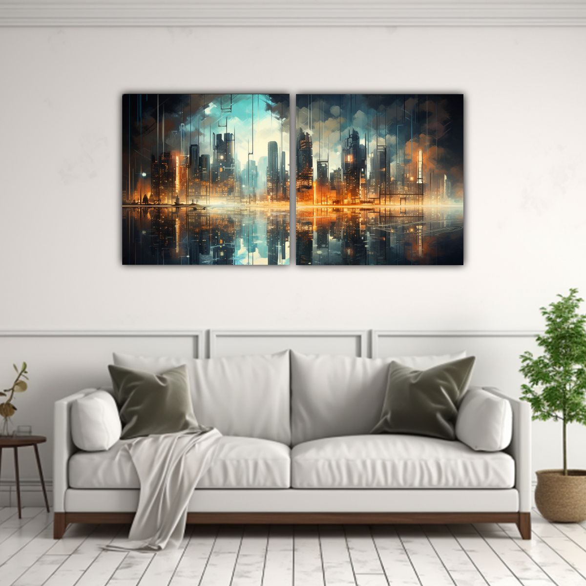 GENERICO - Cuadros Tela Sublimada Simetría Abstracta Con 60x30 Cm