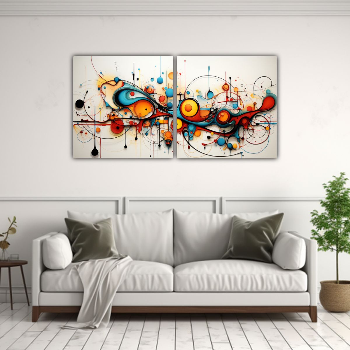 GENERICO - Cuadros Modernos Abstractos De Intenso Arte 100x50 Cm