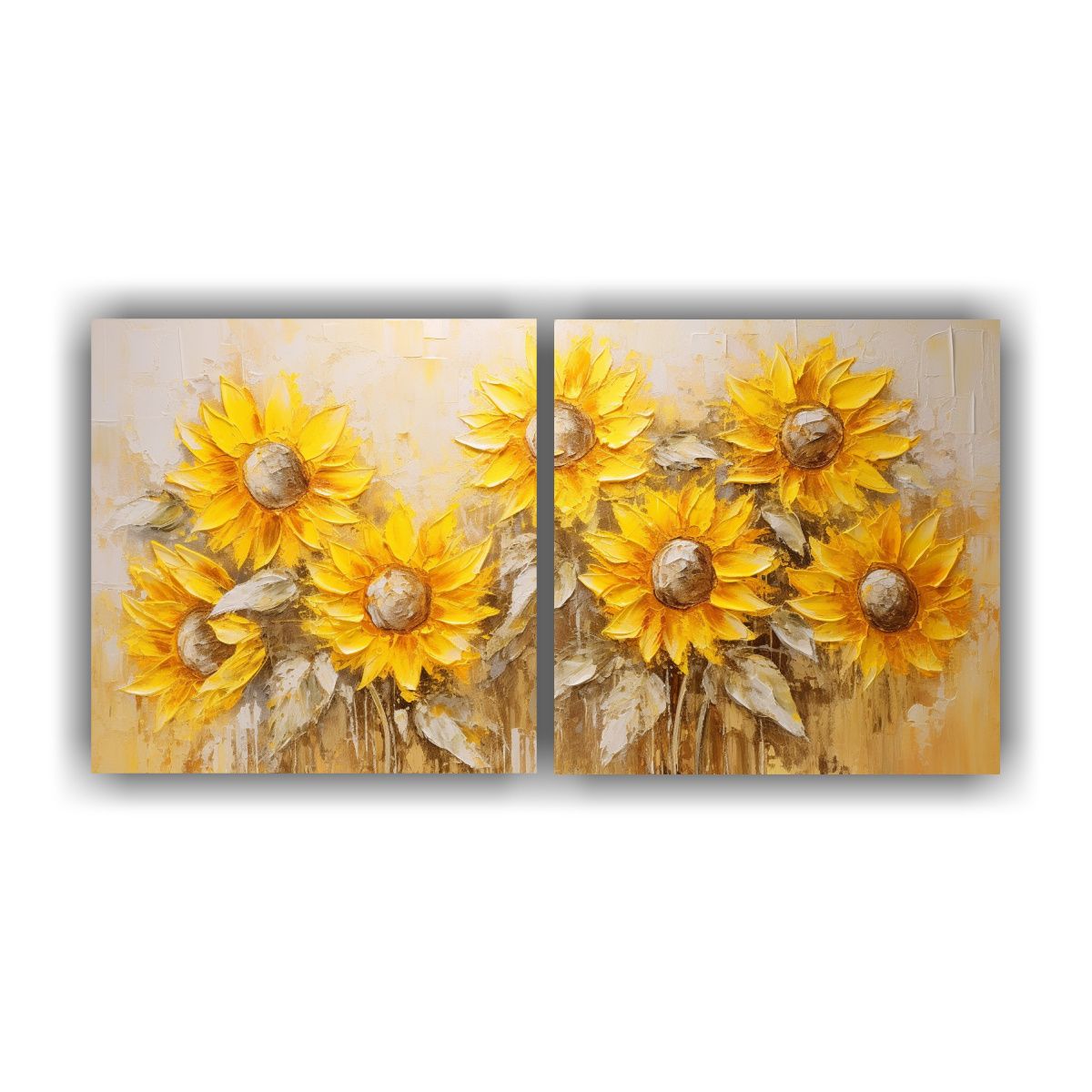 GENERICO - Lienzos Tela Acuarela Alegría Flores Amarillas 80x40 Cm