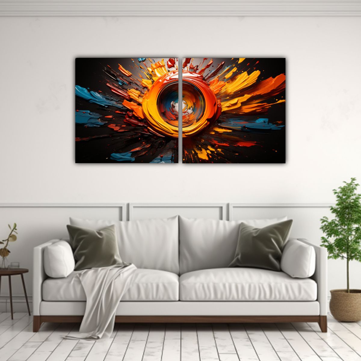 GENERICO - Cuadros Modernos De Arcilla Voladora Set De 2 80x40 Cm