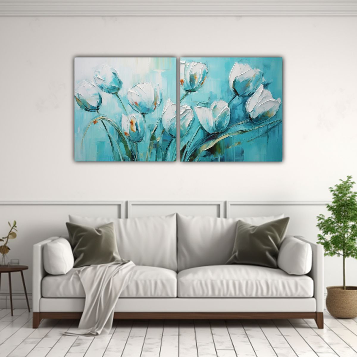 GENERICO - Set 2 Cuadro Forma Clasico Pintura En Lienzo 100x50 Cm