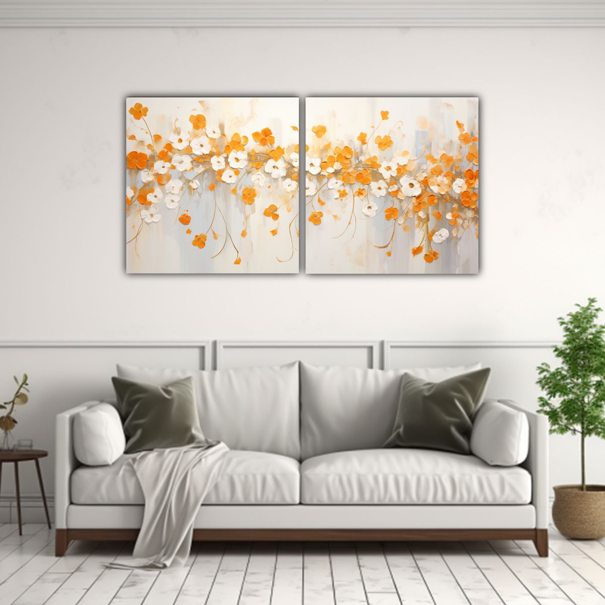 GENERICO - Díptico Impreso Llamativo De Pintura Acrílica 80x40 Cm