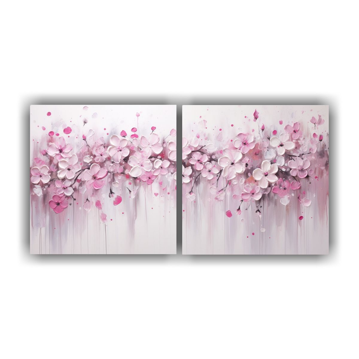 GENERICO - Díptico Dibujo Estético Pintura Acrílica Sin 60x30 Cm