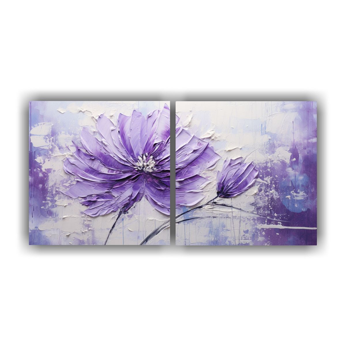 GENERICO - Flores Púrpuras En Lienzo Estilo Decorativo 100x50 Cm