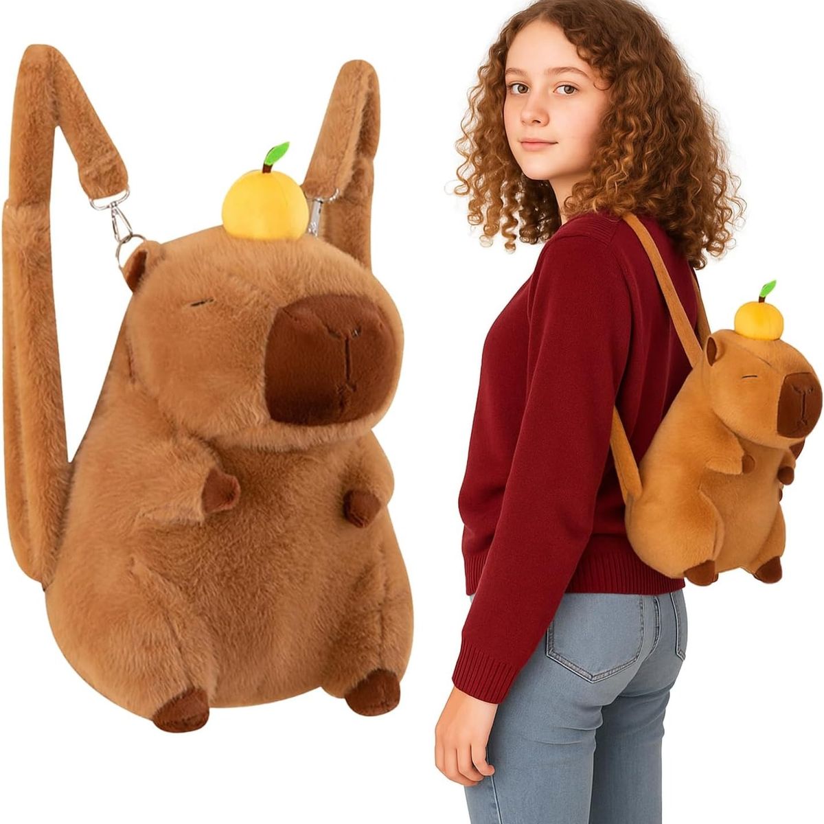 KUANGYE - Mochila Peluche Capibara Bolso Kawaii Capybara