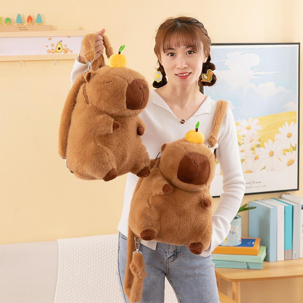 KUANGYE - Mochila Peluche Capibara Bolso Kawaii Capybara