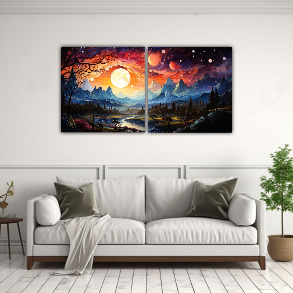 GENERICO - Cuadro Pintura Movimiento Personalidad Montaña 100x50 Cm