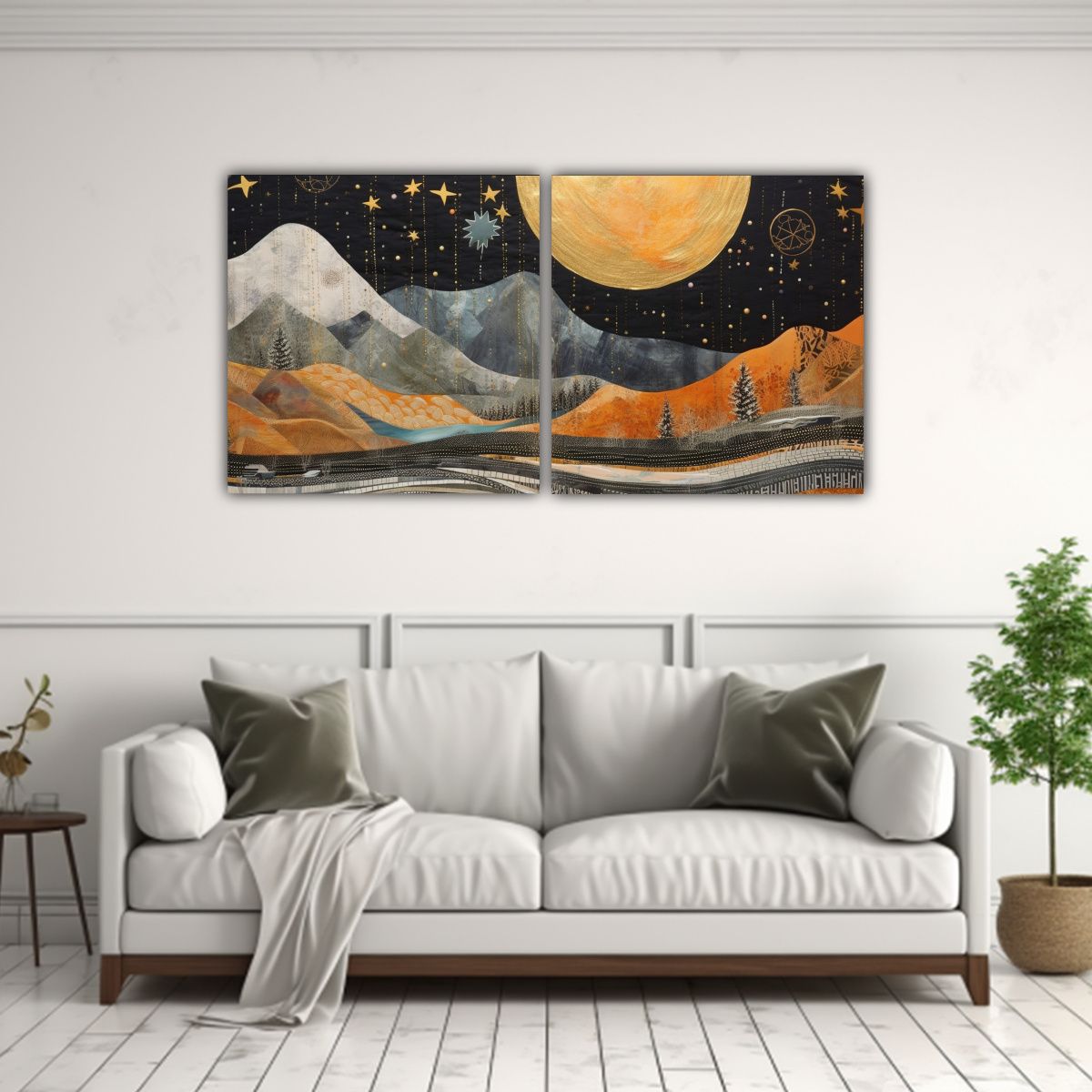 GENERICO - Cuadro Decorativo De Alta Calidad Con Luna Y 80x40 Cm