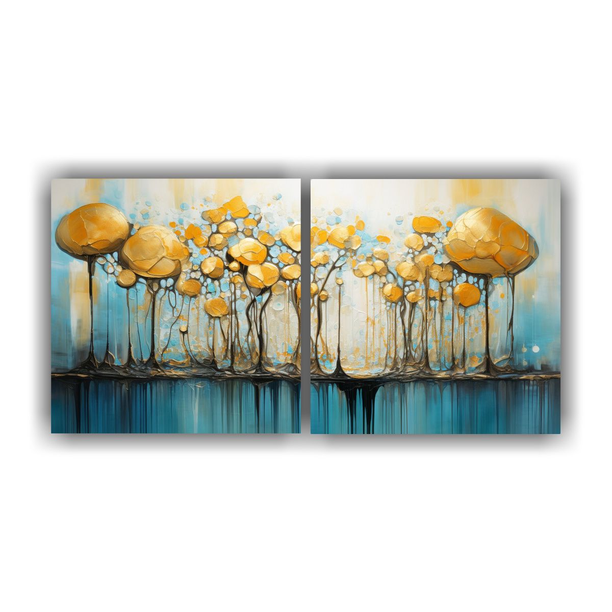 GENERICO - Set De 2 Telas En Bastidor Decoración Regalo 100x50 Cm