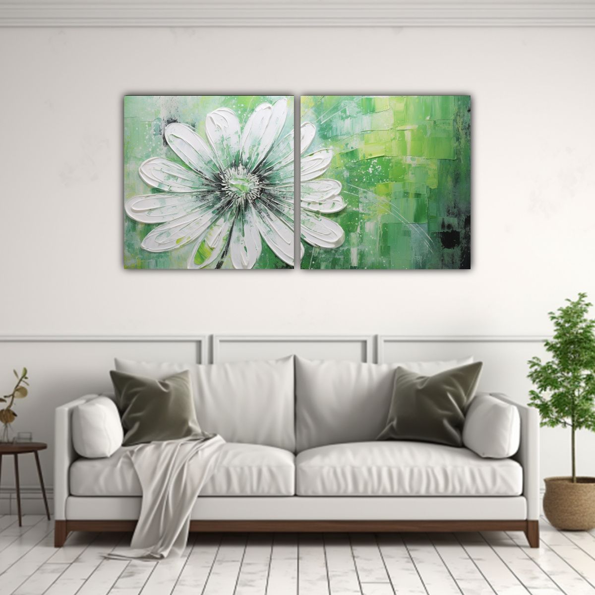 GENERICO - Lienzos De Tela Abstracción Luminosa De Flor 60x30 Cm