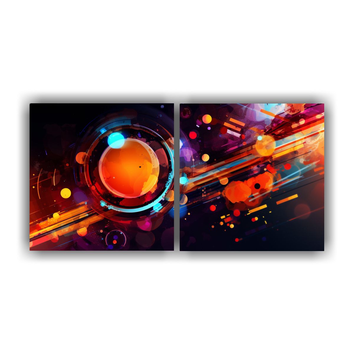 GENERICO - Cuadros Abstractos De Alta Tecnología Para 100x50 Cm