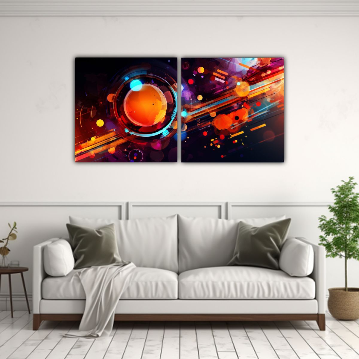 GENERICO - Cuadros Abstractos De Alta Tecnología Para 100x50 Cm