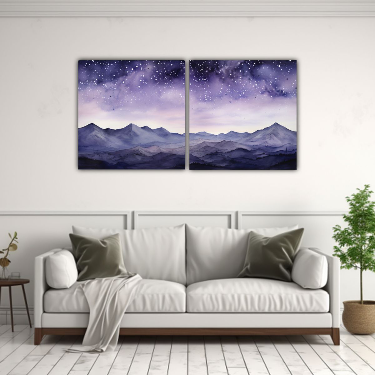 GENERICO - Paisaje De Montaña Con Estilo Elegante Set 2 80x40 Cm