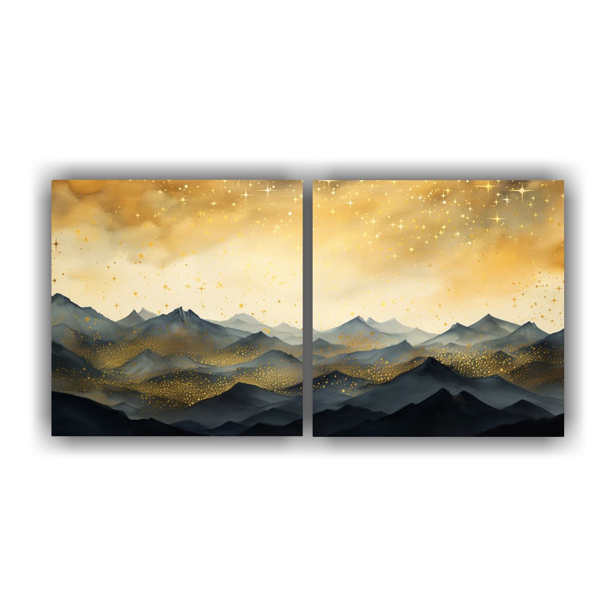 GENERICO - Diptico Montaña Colorido En Estilo Elegante Con 80x40 Cm