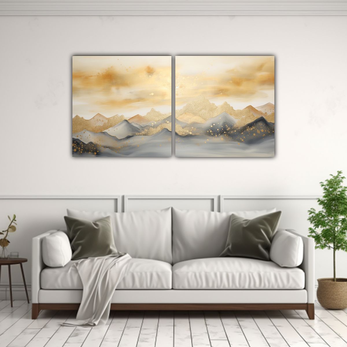 GENERICO - Cuadro Moderno Paisaje De Montaña Con Estilo 80x40 Cm
