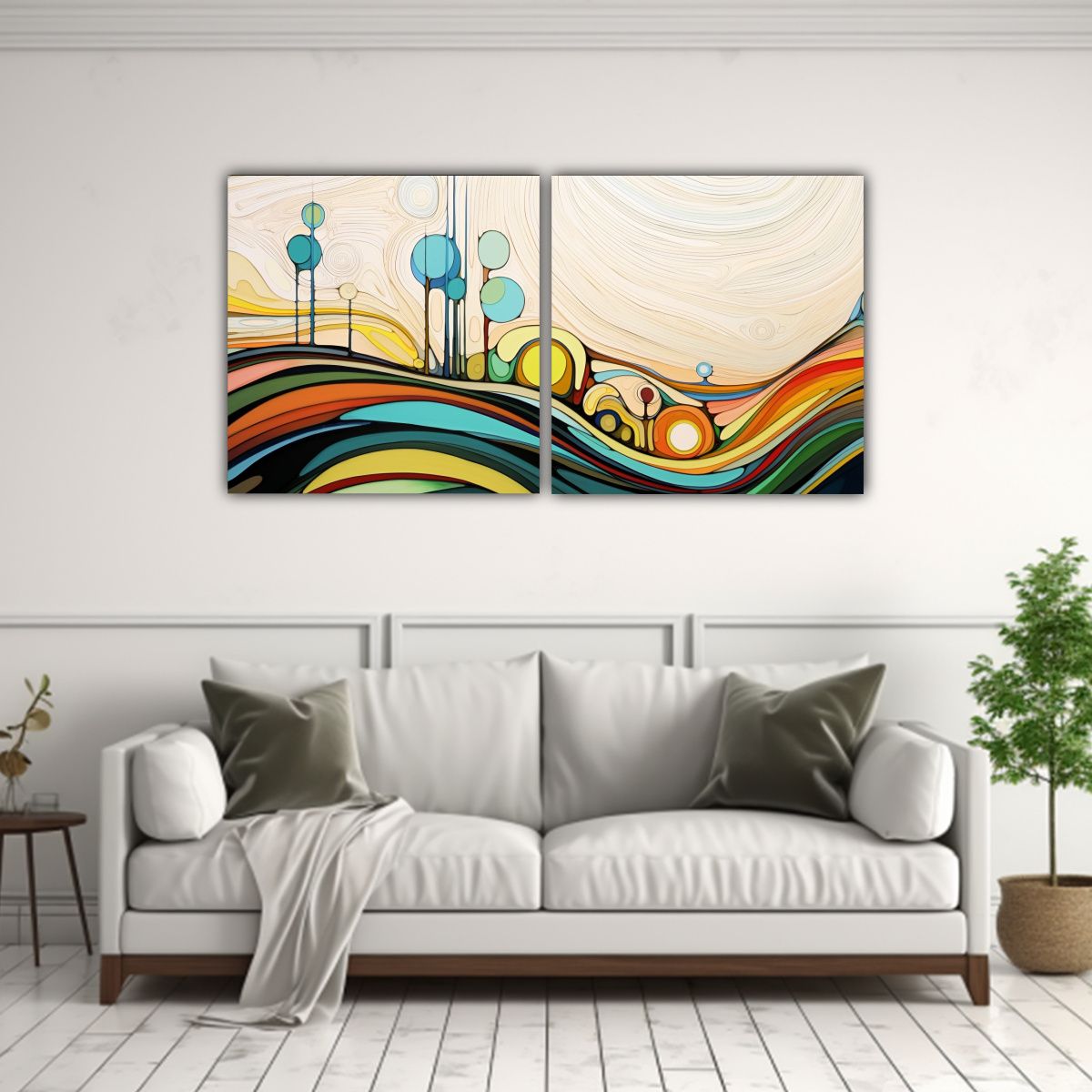 GENERICO - Pinturas Inspiradoras De Dos Cuadros Con Armonía 100x50 Cm