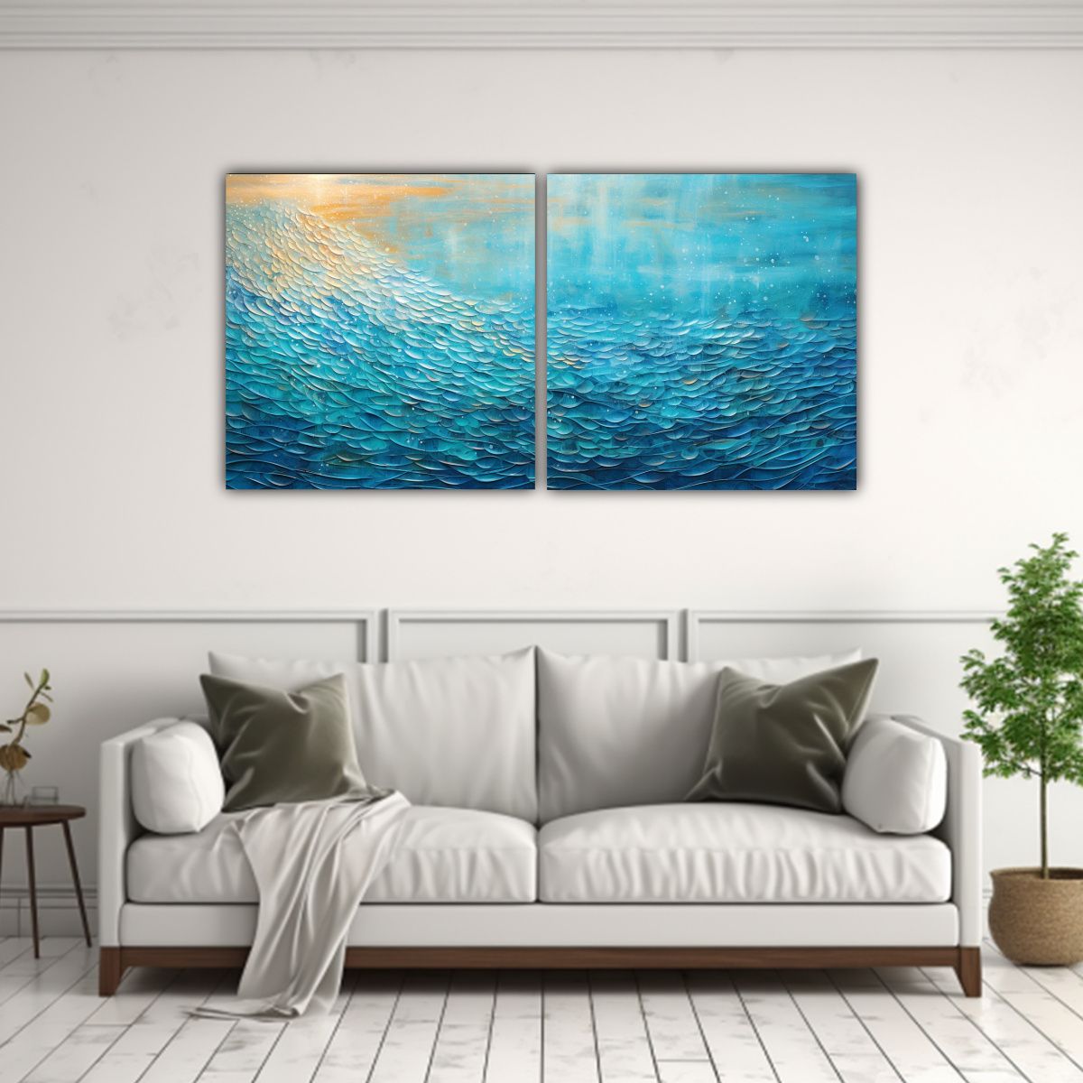 GENERICO - Pinturas Decorativas En Estilo Puntillista 80x40 Cm