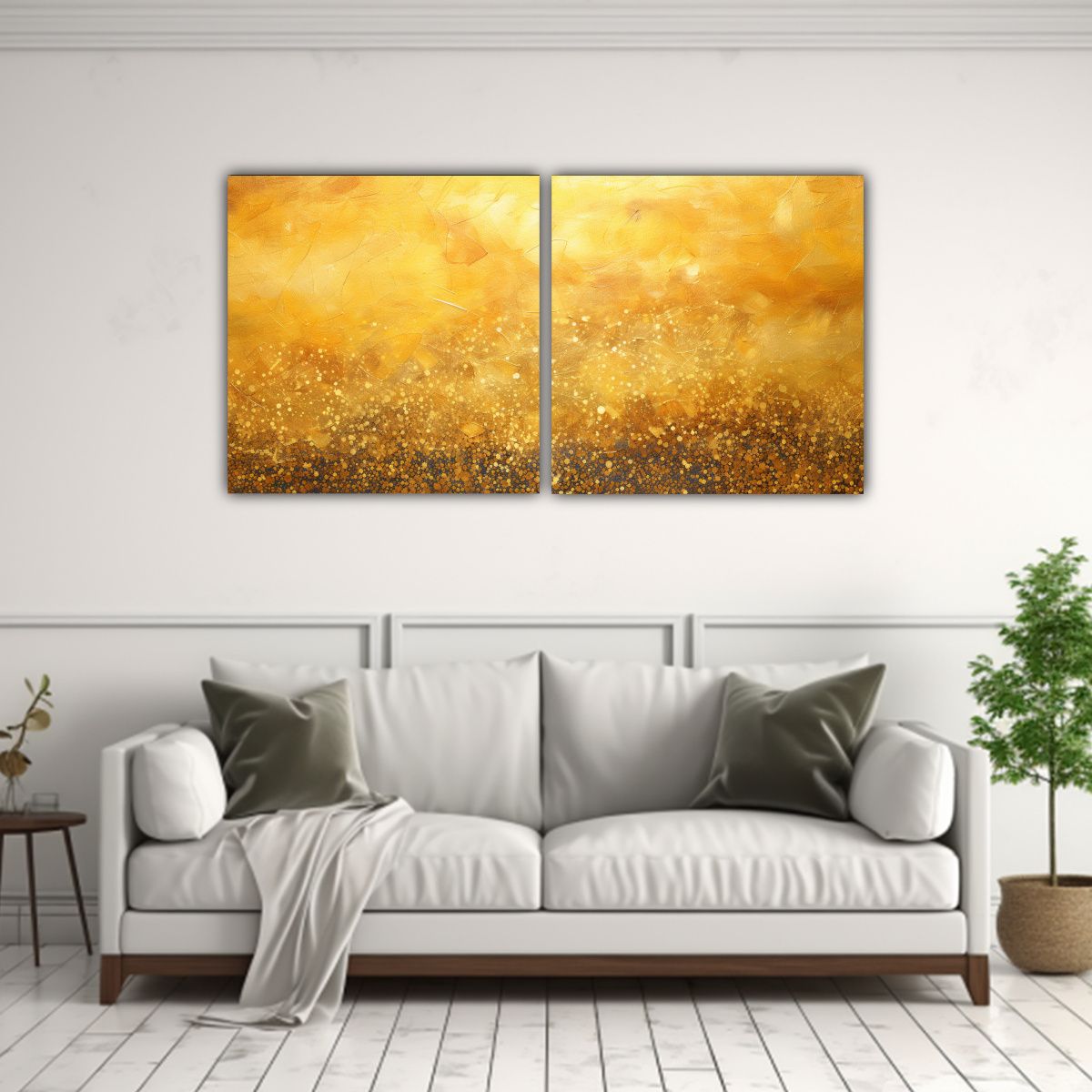 GENERICO - Dos Artes De Pared Dibujo Gama De Colores Estilo 60x30 Cm