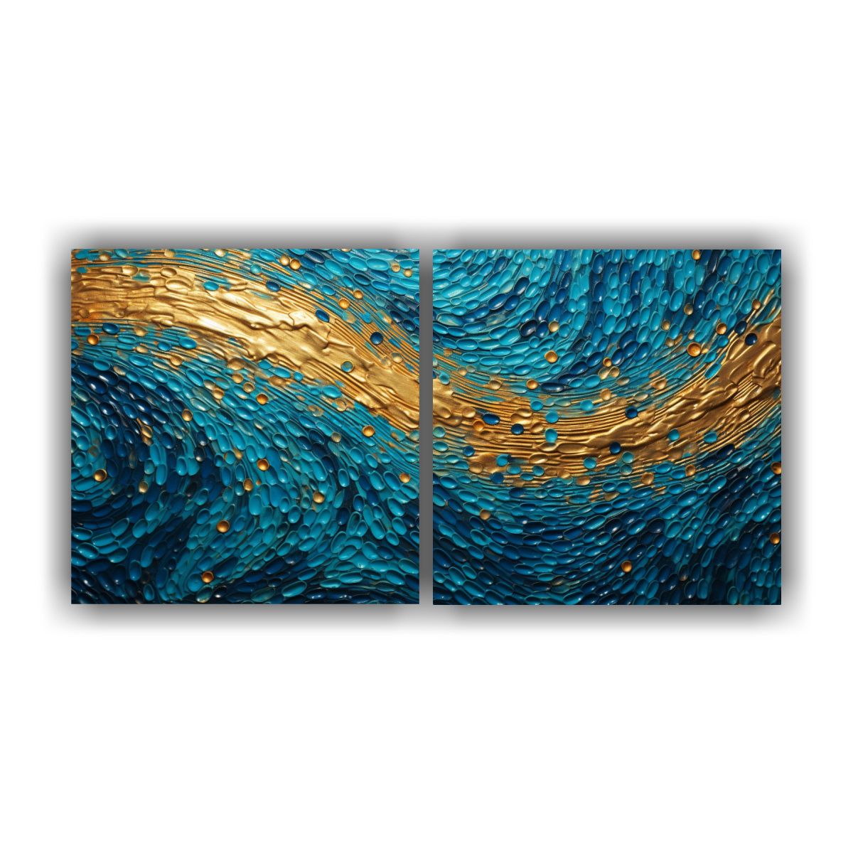 GENERICO - Pinturas Abstractas De Díptico En Estilo 100x50 Cm