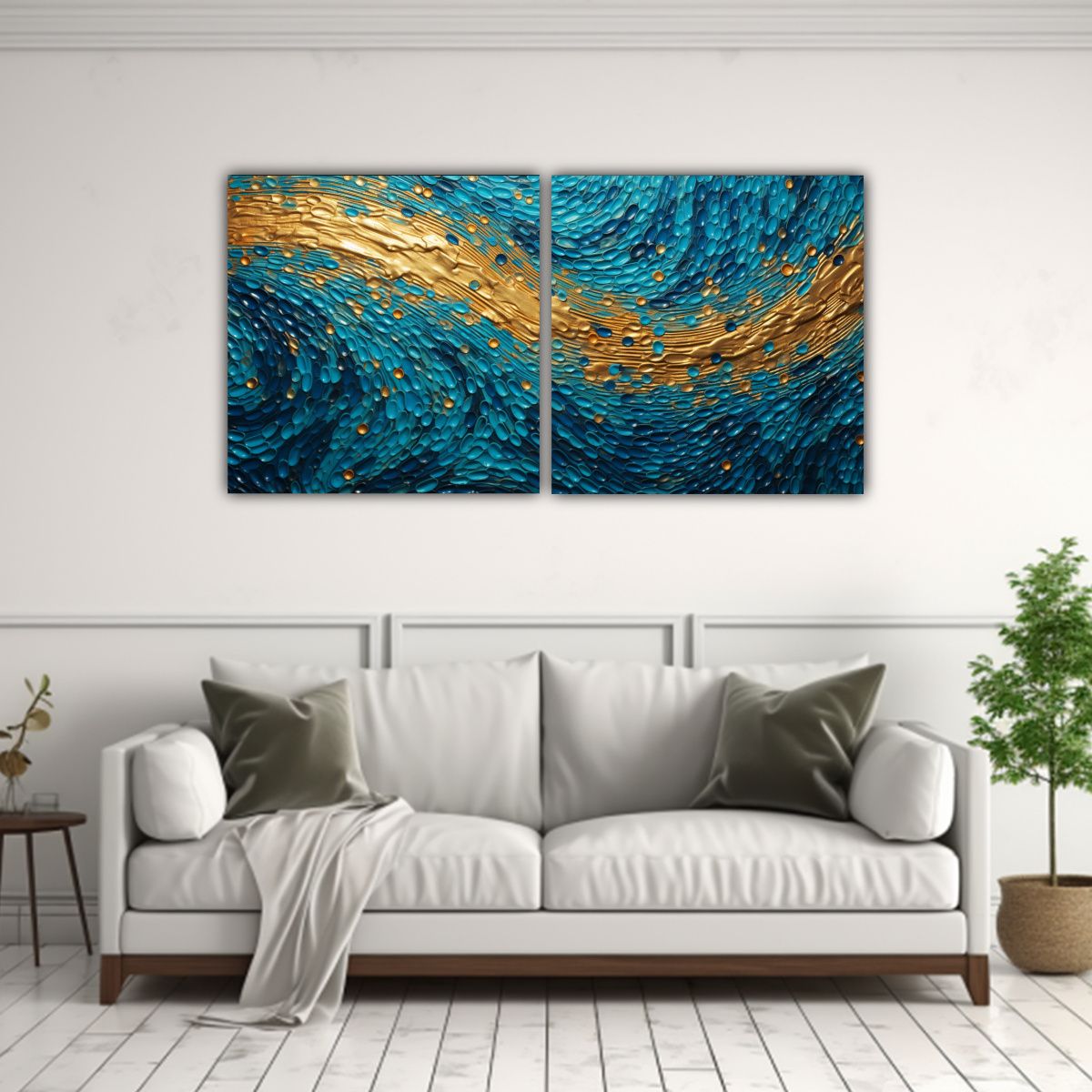 GENERICO - Pinturas Abstractas De Díptico En Estilo 100x50 Cm