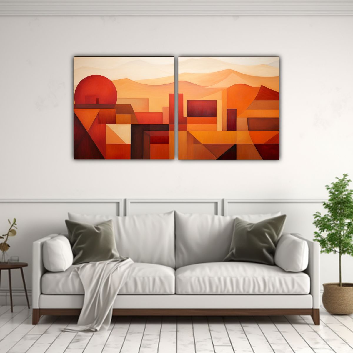 GENERICO - Conjunto De Telas En Bastidor De Abstracción 80x40 Cm