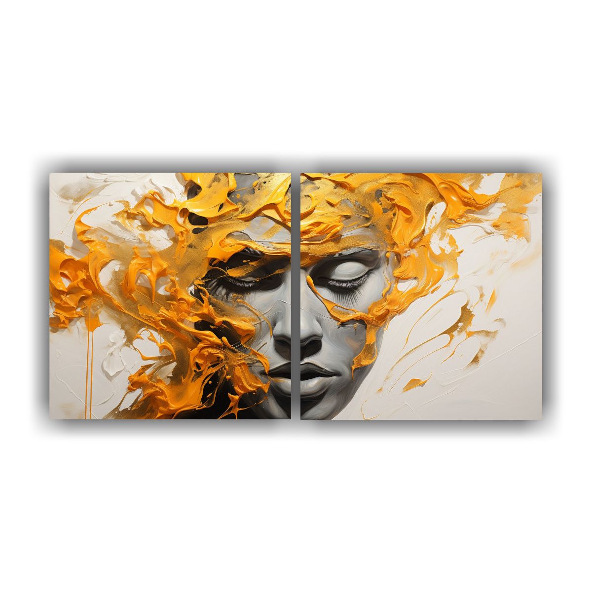 GENERICO - Pinturas De Decoración Con Contornos Faciales Y 80x40 Cm