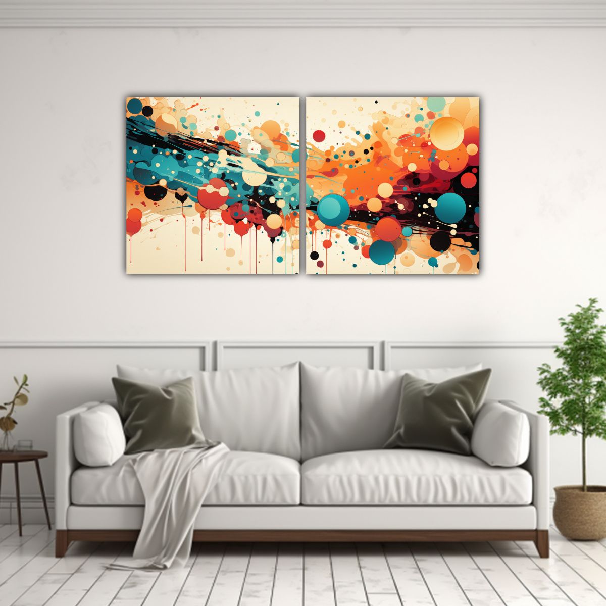 GENERICO - Dos Composiciones Abstractas Expresivas Y 100x50 Cm